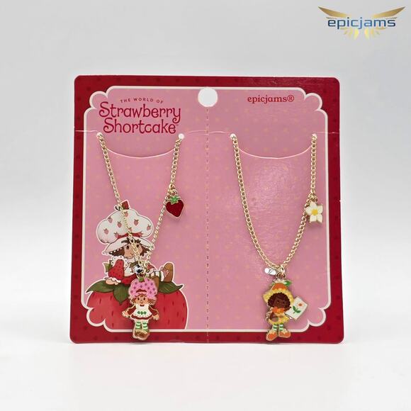 Strawberry Shortcake & Orange Blossom Best Friends Necklace Set New - Picture 1 of 2